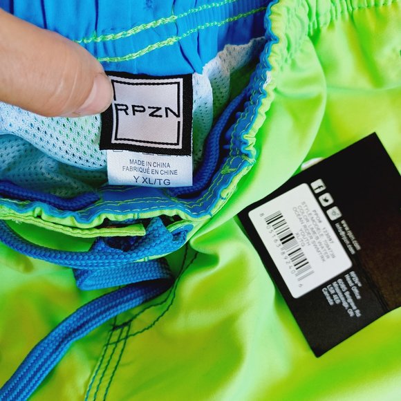NEW! Ripzone Youth Swim Trunks L -Green with blue stripe 3936 - Picture 4 of 9